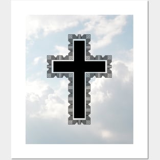 Christian Cross In The Sky (Black) Posters and Art